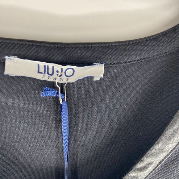 Liu Jo black v neck sleeveless mini shift dress pockets nwt womens XL - Picture 3 of 8